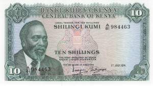 10 Shilingi 1974 p.7e